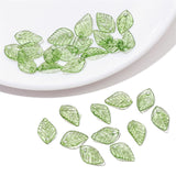 Maxbell 50Pcs Leaf Charms Decor Stylish Loose Beads for DIY Crafts Necklace Bracelet 0.9x1.3 cm Light Green