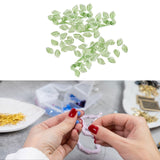 Maxbell 50Pcs Leaf Charms Decor Stylish Loose Beads for DIY Crafts Necklace Bracelet 0.9x1.3 cm Light Green
