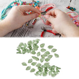 Maxbell 50Pcs Leaf Charms Decor Stylish Loose Beads for DIY Crafts Necklace Bracelet 0.9x1.3 cm Dark Green