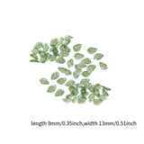 Maxbell 50Pcs Leaf Charms Decor Stylish Loose Beads for DIY Crafts Necklace Bracelet 0.9x1.3 cm Dark Green