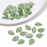 Maxbell 50Pcs Leaf Charms Decor Stylish Loose Beads for DIY Crafts Necklace Bracelet 0.9x1.3 cm Dark Green