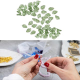 Maxbell 50Pcs Leaf Charms Decor Stylish Loose Beads for DIY Crafts Necklace Bracelet 0.9x1.3 cm Dark Green