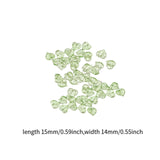 Maxbell 50Pcs Leaf Charms Decor Stylish Loose Beads for DIY Crafts Necklace Bracelet 1.5x1.4 cm Light Green
