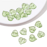 Maxbell 50Pcs Leaf Charms Decor Stylish Loose Beads for DIY Crafts Necklace Bracelet 1.5x1.4 cm Light Green