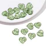 Maxbell 50Pcs Leaf Charms Decor Stylish Loose Beads for DIY Crafts Necklace Bracelet 1.5x1.4 cm Dark Green