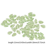 Maxbell 50Pcs Leaf Charms Decor Stylish Loose Beads for DIY Crafts Necklace Bracelet 1.1x1.8 cm Light Green