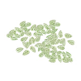Maxbell 50Pcs Leaf Charms Decor Stylish Loose Beads for DIY Crafts Necklace Bracelet 1.1x1.8 cm Light Green