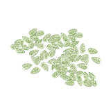 Maxbell 50Pcs Leaf Charms Decor Stylish Loose Beads for DIY Crafts Necklace Bracelet 1.1x1.8 cm Light Green