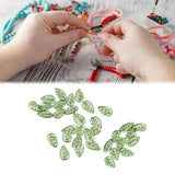 Maxbell 50Pcs Leaf Charms Decor Stylish Loose Beads for DIY Crafts Necklace Bracelet 1.1x1.8 cm Dark Green