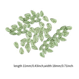 Maxbell 50Pcs Leaf Charms Decor Stylish Loose Beads for DIY Crafts Necklace Bracelet 1.1x1.8 cm Dark Green