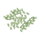 Maxbell 50Pcs Leaf Charms Decor Stylish Loose Beads for DIY Crafts Necklace Bracelet 1.1x1.8 cm Dark Green