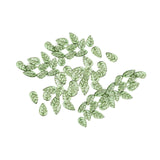 Maxbell 50Pcs Leaf Charms Decor Stylish Loose Beads for DIY Crafts Necklace Bracelet 1.1x1.8 cm Dark Green