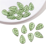 Maxbell 50Pcs Leaf Charms Decor Stylish Loose Beads for DIY Crafts Necklace Bracelet 1.1x1.8 cm Dark Green