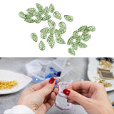 Maxbell 50Pcs Leaf Charms Decor Stylish Loose Beads for DIY Crafts Necklace Bracelet 1.1x1.8 cm Dark Green