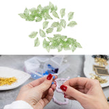 Maxbell 50Pcs Leaf Charms Decor Stylish Loose Beads for DIY Crafts Necklace Bracelet 1.1x1.9 cm Light Green