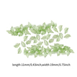 Maxbell 50Pcs Leaf Charms Decor Stylish Loose Beads for DIY Crafts Necklace Bracelet 1.1x1.9 cm Light Green