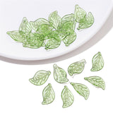 Maxbell 50Pcs Leaf Charms Decor Stylish Loose Beads for DIY Crafts Necklace Bracelet 1.1x1.9 cm Light Green