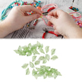 Maxbell 50Pcs Leaf Charms Decor Stylish Loose Beads for DIY Crafts Necklace Bracelet 1.1x1.9 cm Light Green