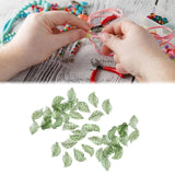 Maxbell 50Pcs Leaf Charms Decor Stylish Loose Beads for DIY Crafts Necklace Bracelet 1.1x1.9 cm Dark Green