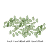 Maxbell 50Pcs Leaf Charms Decor Stylish Loose Beads for DIY Crafts Necklace Bracelet 1.1x1.9 cm Dark Green