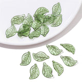 Maxbell 50Pcs Leaf Charms Decor Stylish Loose Beads for DIY Crafts Necklace Bracelet 1.1x1.9 cm Dark Green
