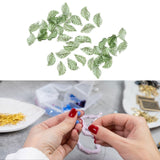 Maxbell 50Pcs Leaf Charms Decor Stylish Loose Beads for DIY Crafts Necklace Bracelet 1.1x1.9 cm Dark Green