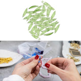 Maxbell 50Pcs Leaf Charms Decor Stylish Loose Beads for DIY Crafts Necklace Bracelet 2.3x0.65 cm Dark Green