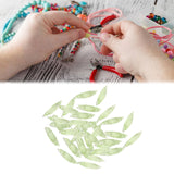 Maxbell 50Pcs Leaf Charms Decor Stylish Loose Beads for DIY Crafts Necklace Bracelet 2.3x0.65 cm Light Green