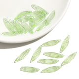 Maxbell 50Pcs Leaf Charms Decor Stylish Loose Beads for DIY Crafts Necklace Bracelet 2.3x0.65 cm Light Green