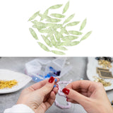 Maxbell 50Pcs Leaf Charms Decor Stylish Loose Beads for DIY Crafts Necklace Bracelet 2.3x0.65 cm Light Green