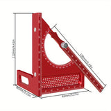 Maxbell 3D Multi Angle Measuring Ruler Measurement for Carpenters Office Enthusiasts Red