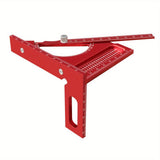 Maxbell 3D Multi Angle Measuring Ruler Measurement for Carpenters Office Enthusiasts Red