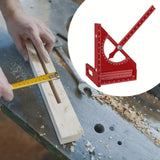 Maxbell 3D Multi Angle Measuring Ruler Measurement for Carpenters Office Enthusiasts Red