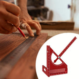 Maxbell 3D Multi Angle Measuring Ruler Measurement for Carpenters Office Enthusiasts Red