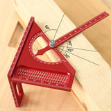 Maxbell 3D Multi Angle Measuring Ruler Measurement for Carpenters Office Enthusiasts Red