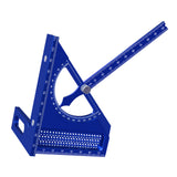 Maxbell 3D Multi Angle Measuring Ruler Measurement for Carpenters Office Enthusiasts Blue
