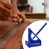 Maxbell 3D Multi Angle Measuring Ruler Measurement for Carpenters Office Enthusiasts Blue
