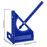 Maxbell 3D Multi Angle Measuring Ruler Measurement for Carpenters Office Enthusiasts Blue