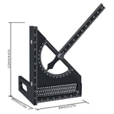 Maxbell 3D Multi Angle Measuring Ruler Measurement for Carpenters Office Enthusiasts Black
