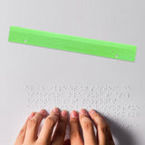 Maxbell Braille School Braille Ruler Sturdy Learning Supplies for Office School Home Green
