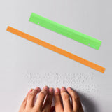 Maxbell Braille School Braille Ruler Sturdy Learning Supplies for Office School Home Green