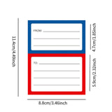 Maxbell 200Pcs Handwriting Blank Address Shipping Labels for Office Package Birthday blue and red