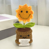 Maxbell Encouragement Crochet Sunflowers with Positive Card for Friend Coworker Gift