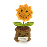 Maxbell Encouragement Crochet Sunflowers with Positive Card for Friend Coworker Gift
