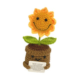 Maxbell Encouragement Crochet Sunflowers with Positive Card for Friend Coworker Gift