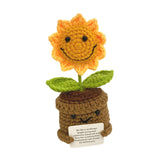 Maxbell Encouragement Crochet Sunflowers with Positive Card for Friend Coworker Gift
