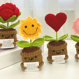 Maxbell Encouragement Crochet Sunflowers with Positive Card for Friend Coworker Gift