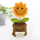 Maxbell Encouragement Crochet Sunflowers with Positive Card for Friend Coworker Gift