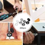 Maxbell 200Pcs Washer Flip Tops Wear Resistant Easy Installation Supplies Screw Caps
