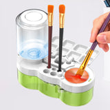 Maxbell Brush Rinser Paint Brush Clean Device with Drain Button for Classroom Artist White